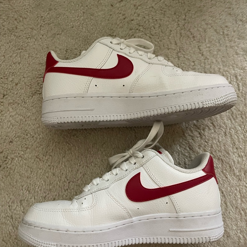 Red and white AF1